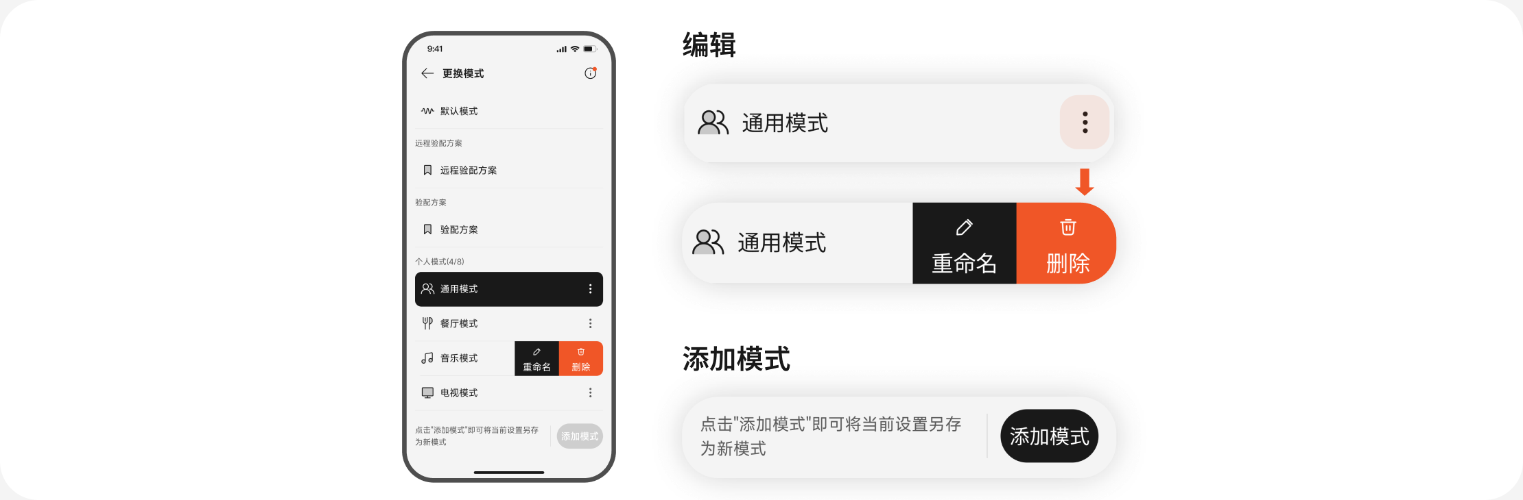 个人模式的编辑与添加模式