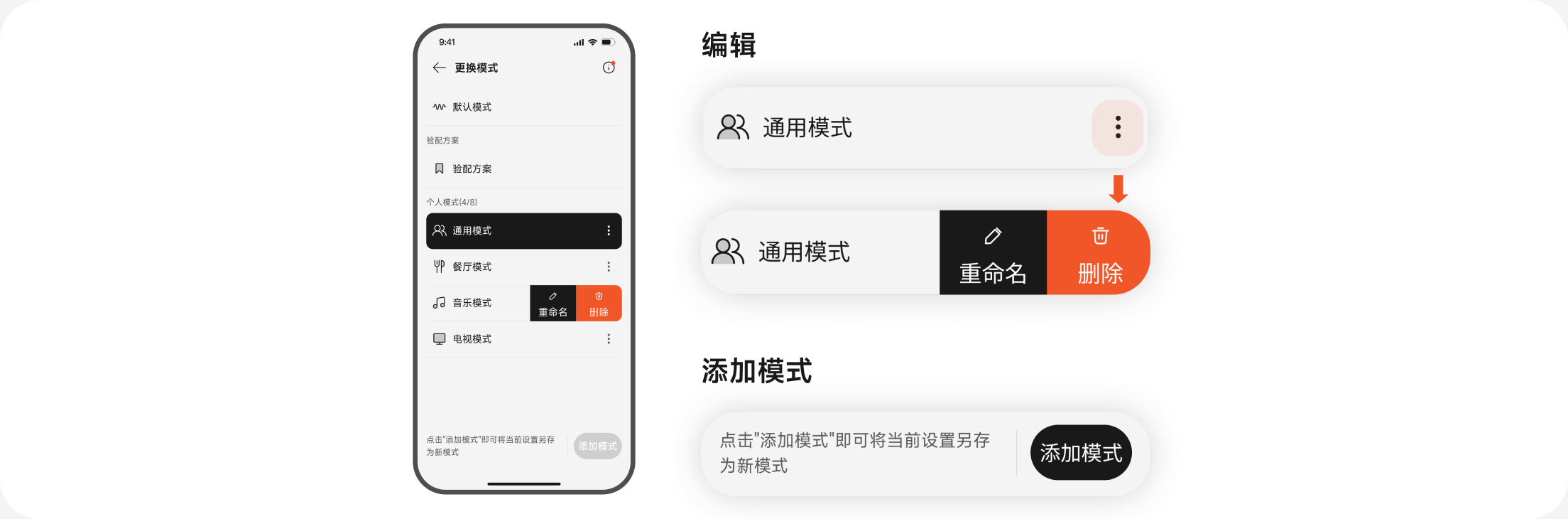 个人模式的编辑与添加模式